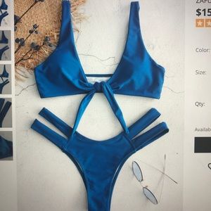 ZAFUL Cutout Tie Front Bikini Set